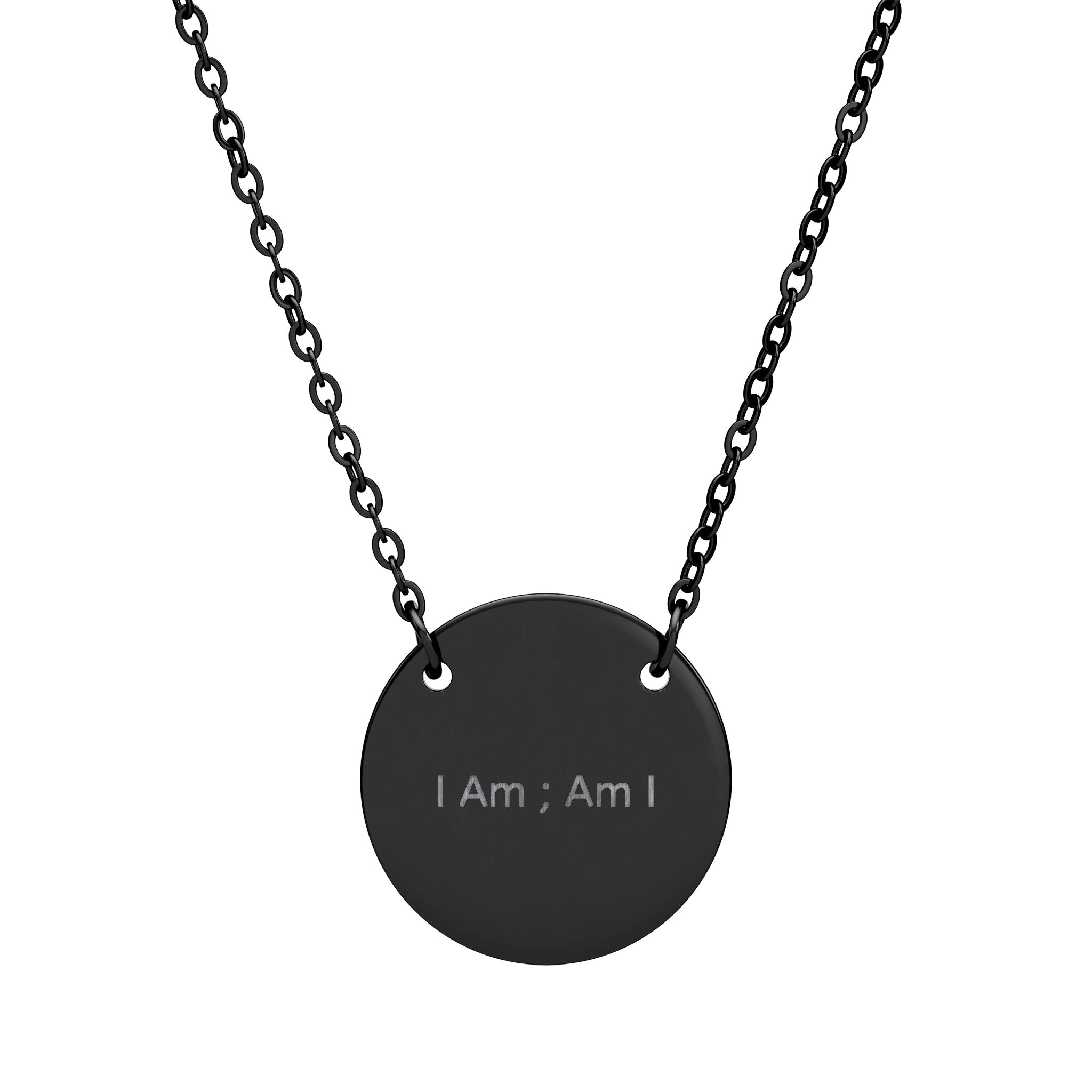 'I Am; Am I' Circle Necklace – Minimalist Inspirational Pendant
